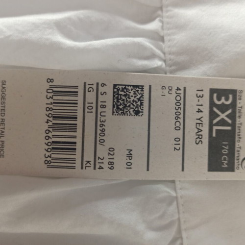 Benetton skirt white, new, size 3XL for girls 13-14 years