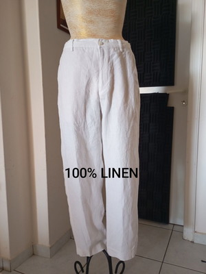 Zara women's linen pants size S, white