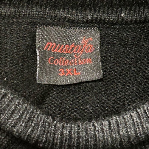 Knitted sweater with black and gray stripes like new, size 3XL