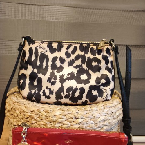 Juicy Couture evening bag with detachable wallet, black and red