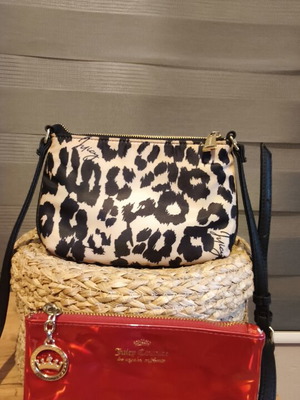 Juicy Couture evening bag with detachable wallet, black and red