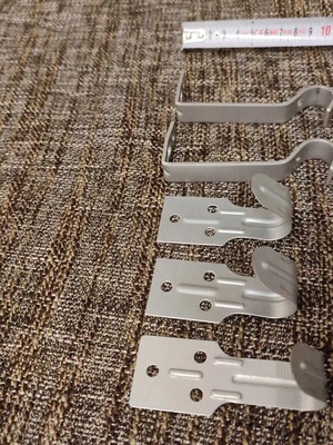 Metal Curtain Rod Brackets Set of 5, New Silver Color