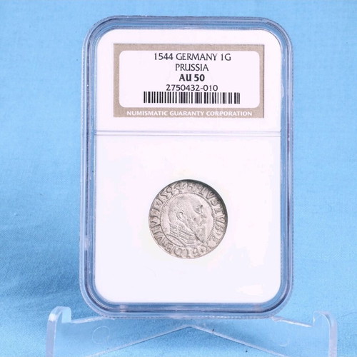 1544 Prussia 1 Groschen Silver Coin like new NGC AU 50