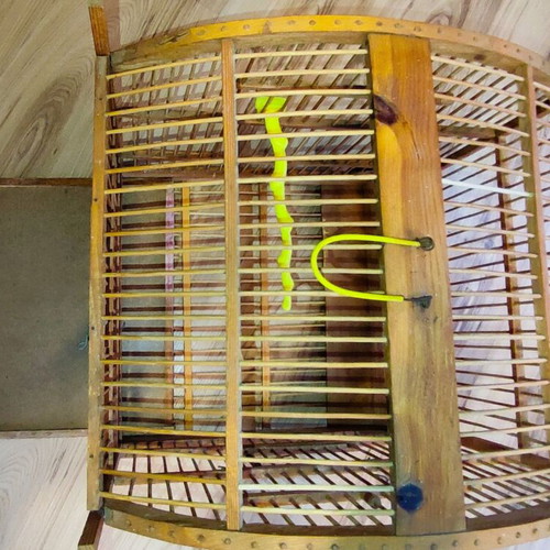 Handmade wooden birdcage for canaries used, vintage style