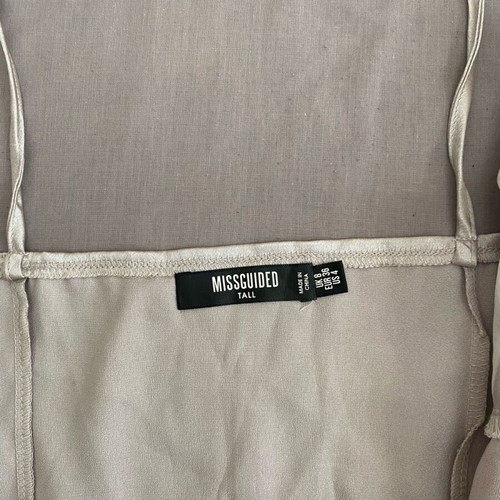 Missguided satin top like new, size S, grey silver