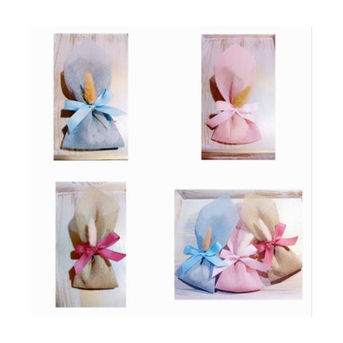 Handmade bombonieres with tulle and five Hantzigiannakis almond dragees