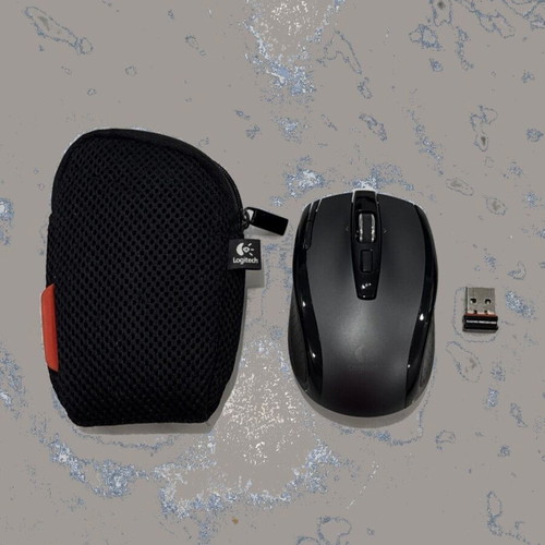 Logitech VX Nano wireless mouse used with dongle, case and ENELOOP PRO batteries