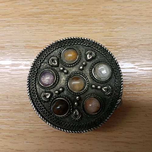 Indian vintage jewelry box with semi-precious stones like new