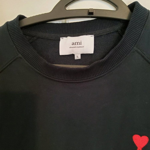 Ami Navy Cotton Ami de Coeur sweatshirt like new, size Large