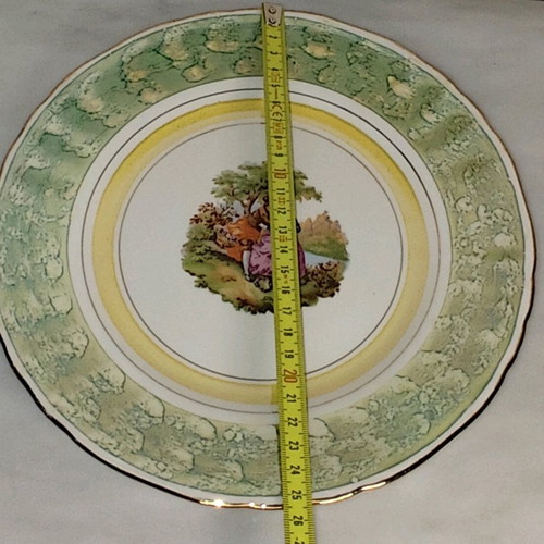 Porcelain decorative plate used with vintage style by Keramikos