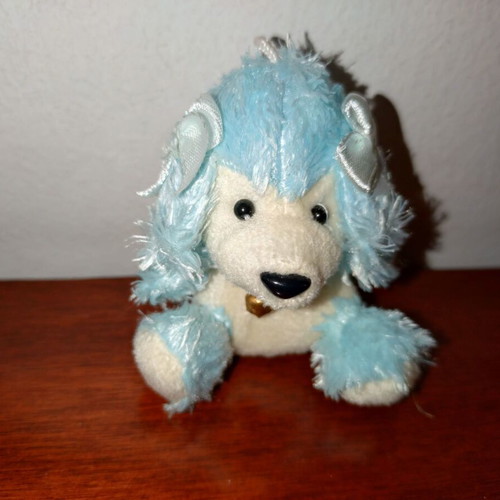 Small plush animals used, set of 6, keychain size