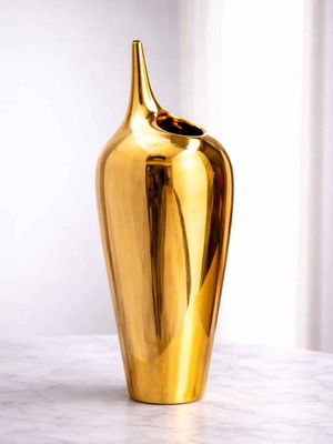 Decorative vase OROLIQUIDO new, gold
