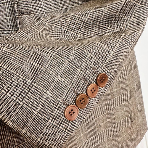 Zara Man Slim Fit Glen Plaid checked jacket like new, beige