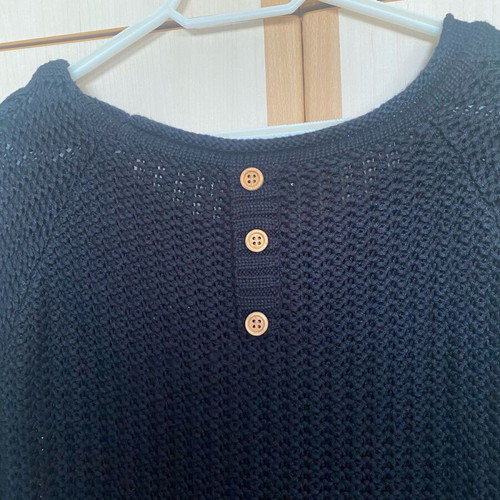 Black knitted blouse dress with buttons at back like new
