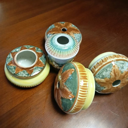 Ceramic lamp parts used, 15 cm diameter, 10 and 5 cm height