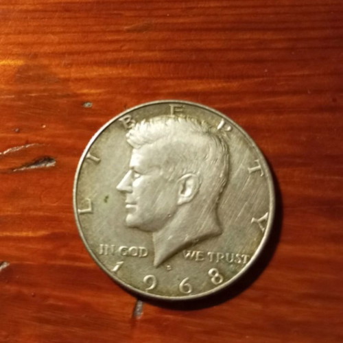 US Half Dollar Coin 1968 used