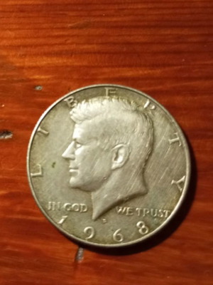 US Half Dollar Coin 1968 used
