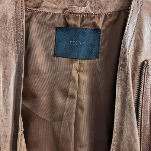 Vintage Gestuz leather jacket like new, brown, size 36