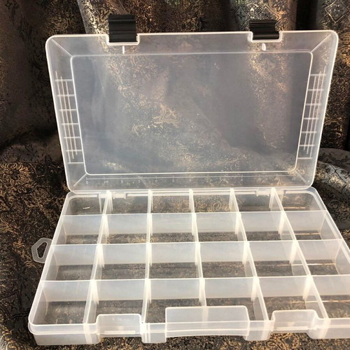 Transparent plastic organizer new with 24 compartments 35x22x5 cm