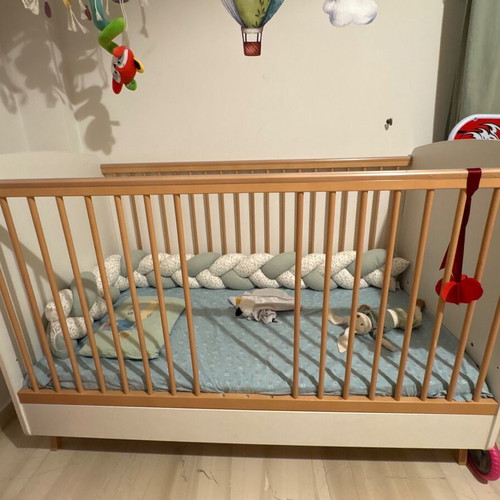 Baby Cot Convertible to Bed with Kokofinikas Mattress Like New