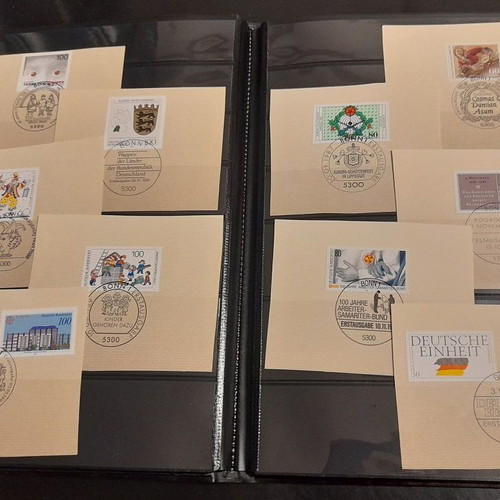 Germany stamp collection used, 100 complete paper series with commemorative postmarks