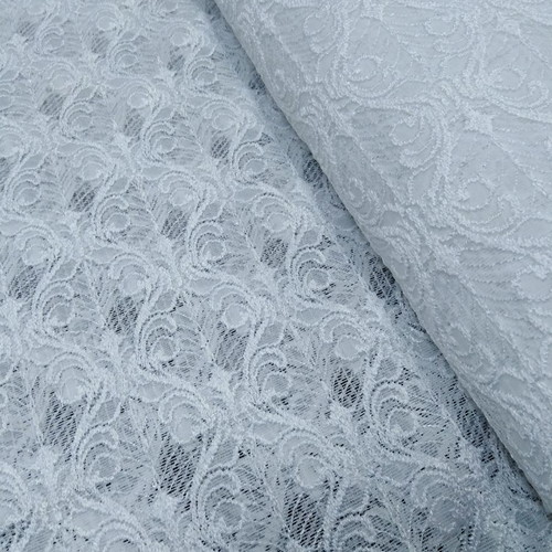 Curtain fabric lace white new, sold by the meter