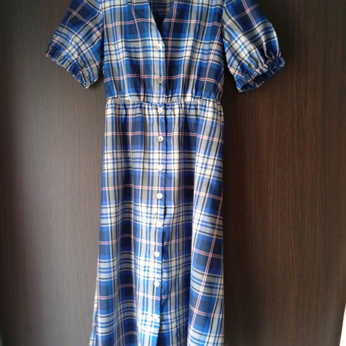Zara women's dress new, white and blue, size L