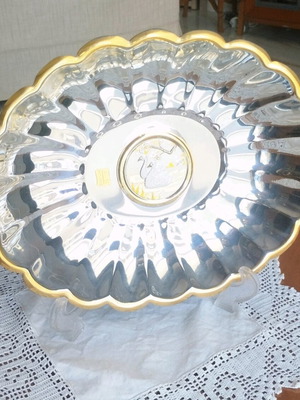 Chokin collectible centerpiece with 24K gold and inox 18/10, new