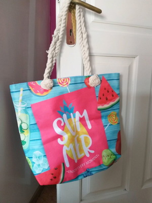 Beach bag shoulder multicolored like new