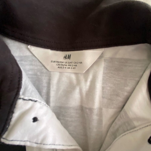 H&M Kids Long-Sleeve Shirt new, black and white, 104 cm