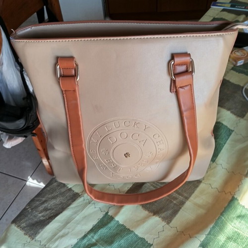Doca shoulder bag beige, 30 cm height, like new