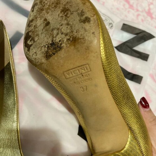 Giuseppe Zanotti Zambi Snake Eyes gold leather heels like new