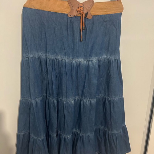 Denim long skirt S/M like new, blue