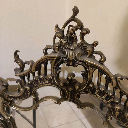 Console with mirror elegant baroque style like new, natural marble
