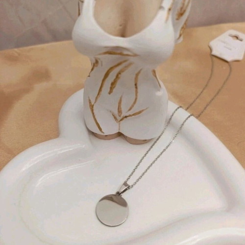 Steel necklace new made of stainless steel 45 cm, silver