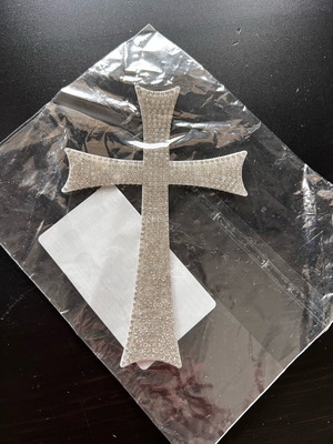 Cross stickers in silver rhinestone color new