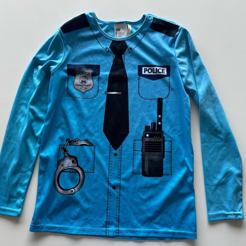 H&M Kids Police Costume Shirt used with print 8-10 years
