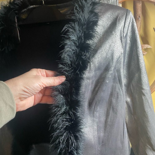 Strapless dress set with silver jacket like new