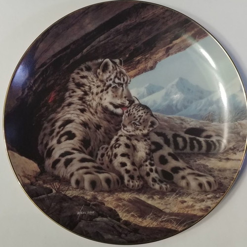 Decorative plate The Snow Leopard W.J.George 1989 new