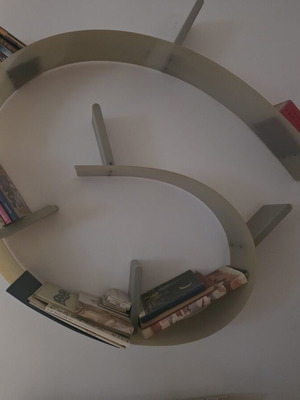 Kartel Bookworm bookshelf by Ron Arad, grey, 3.2 meters, 7 shelves