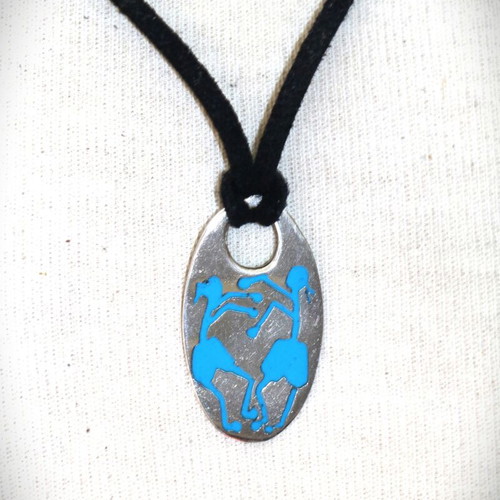 Turquoise Mosaic Pendant Silver 925 Navajo Indian New