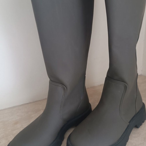 Sinsay tall boots dark olive size 37, new