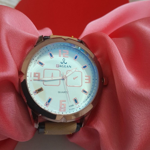 Raglan women's watch new, quartz, brown and black strap