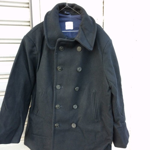 Navy wool coat like new, size 54/M (L-XL), blue