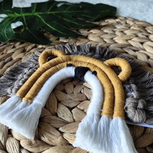 Handmade macrame lion new