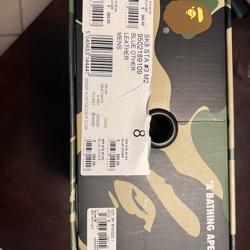 Bape sneakers size US 8 EU 41, unisex