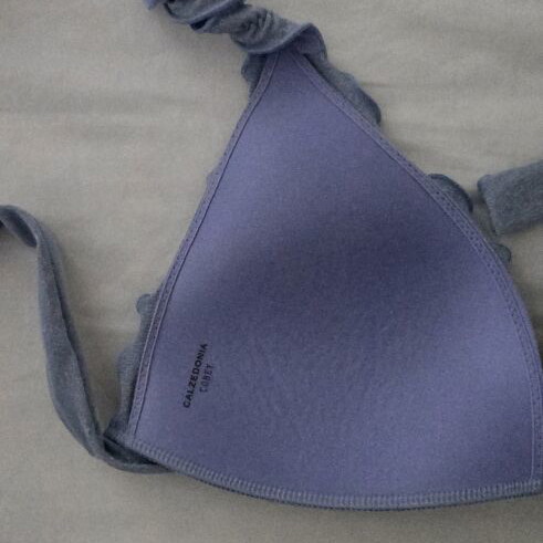 Calzedonia bikini top like new, blue with gold glitter