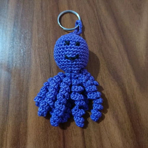 Handmade knitted octopus keychain new