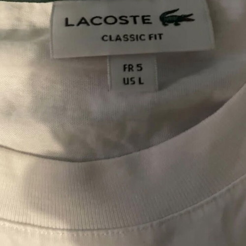 Lacoste Paris T-Shirt like new, white with green details, size S