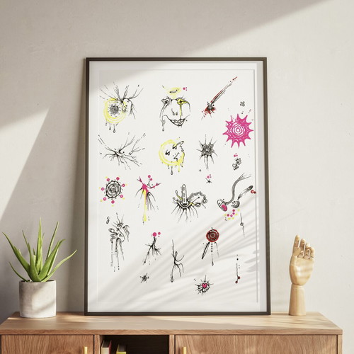 A3 Poster Art Print Handmade